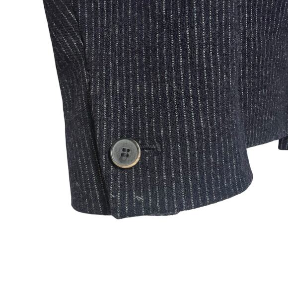 Massimo Dutti Navy Blue Pin-Stripe Wool Blazer Jacket Size US 6 - Picture 7 of 12